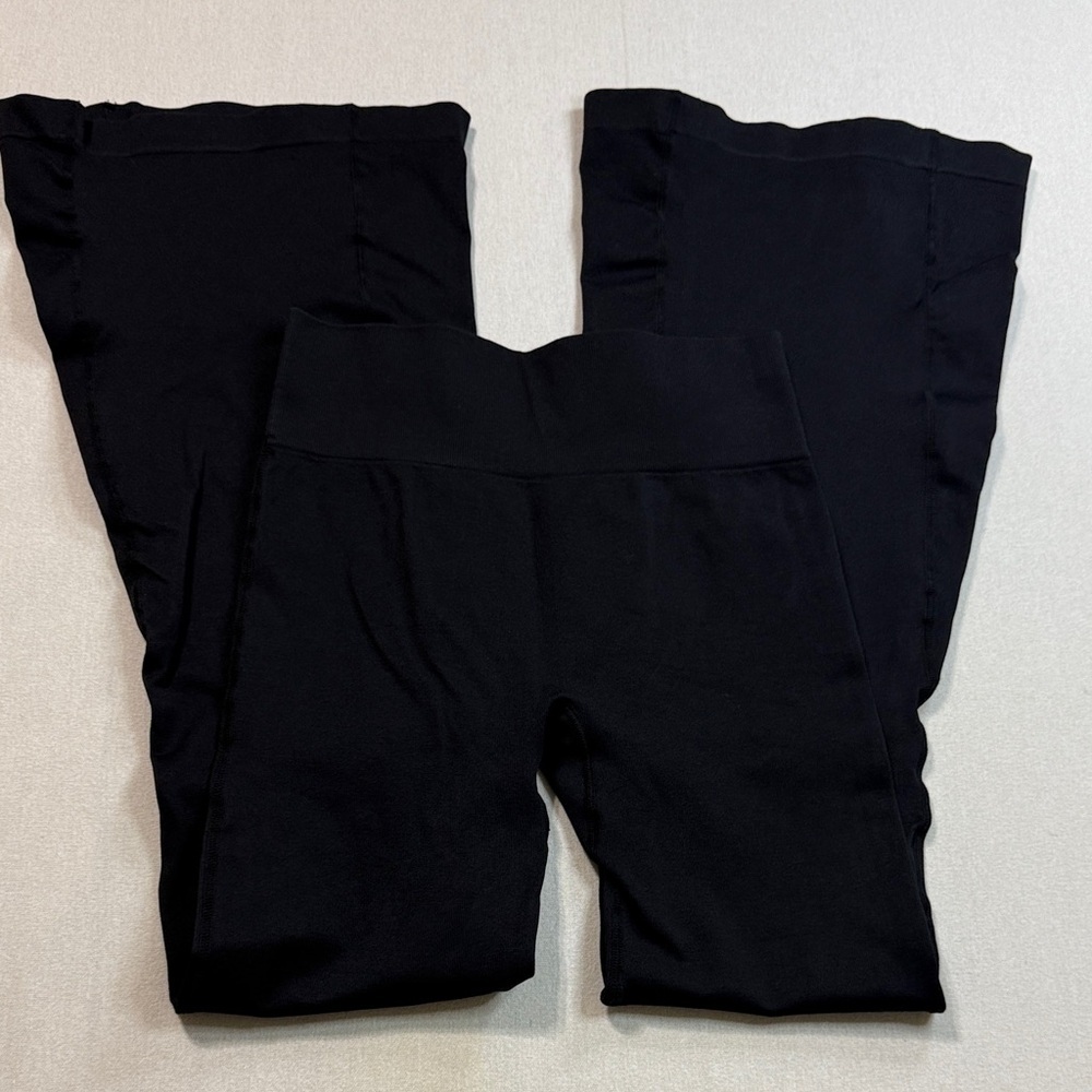 OQQ Elegant Black Boot Cut Pants